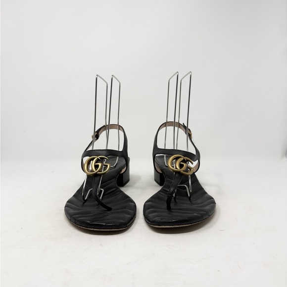 Gucci Marmont GG Black Matelasse Block Heel Sandals Size 41.5 - Picture 11 of 11